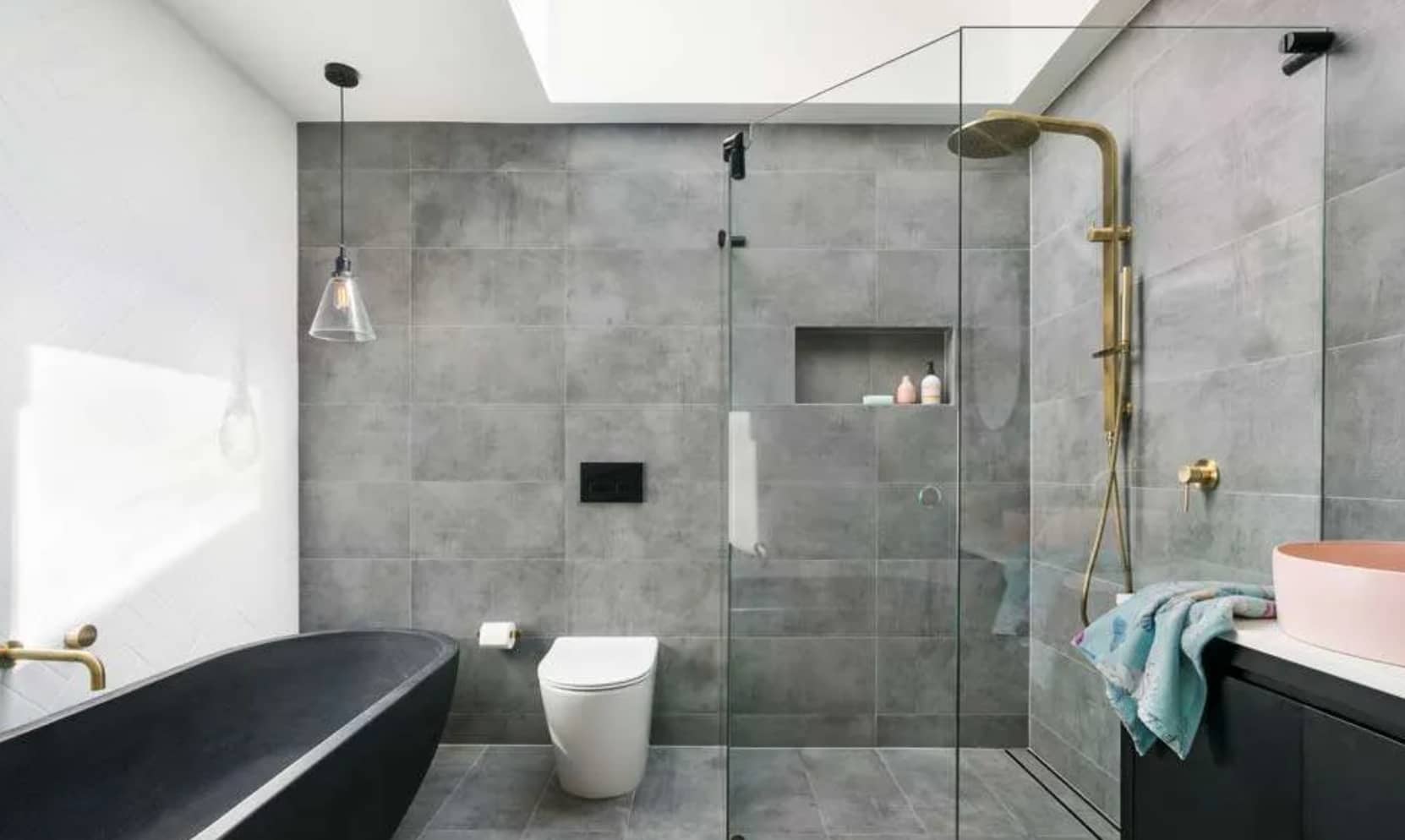 bathroom that has been remodeled to look sleek and modern in Brisbane QLD